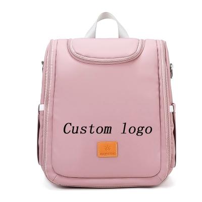 China Custom Logo Multi-Function Folding Crib Mummy Bag Large Capacity Bed Crib Stroller Mother and Baby Bag Custom Logo for sale