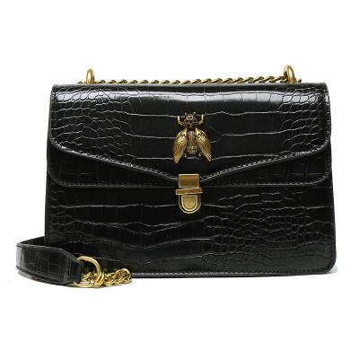 China China Wholesale PU Shoulder Bag Luxury Bag Fashion Women Bag Soft PU Alligator Lock Chain Messenger Bag For Ladies for sale