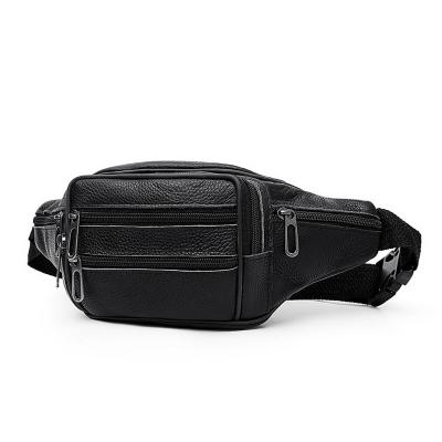 China Water Proof High Quality Cowhide Waist Bag Fanny Pack Fashion Cross Leather Body Bag for sale