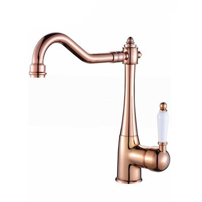 China Bathroom Electric Brand New Single Lever Faucet Rose Gold Mixer Tap Fapully Faucets Antique Brass for sale