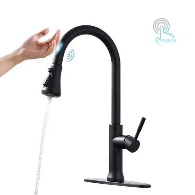 China FAPULLY Faucets Thermostatic Contemporary Style Pull Out Touch Sensor Sink Kitchen Faucet With Spray Head for sale