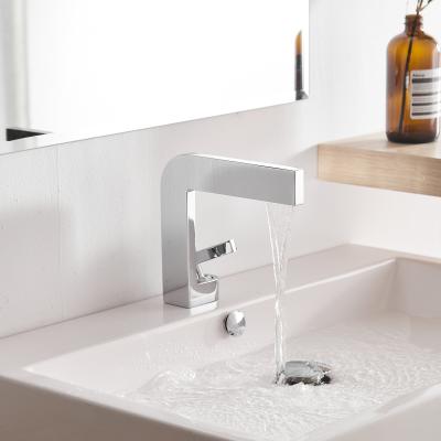 China High Quality Luxury Matte Chrome Washroom Basin Mixer Metered Faucets Taps Bathroom Basin Faucets for sale