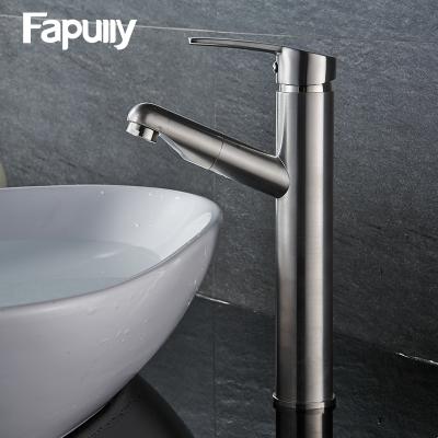 China Electric Faucets Fapully Hardware Building Bathroom Pull Out Basin Sink Faucets For Nickel Sweep Mixer Taps for sale