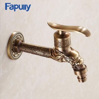 China Wholesale Copper Metered Bathroom Faucets Fapully Extension Faucet,Cold Water Single Spout Bronze Dragon Washing Machine Faucet for sale