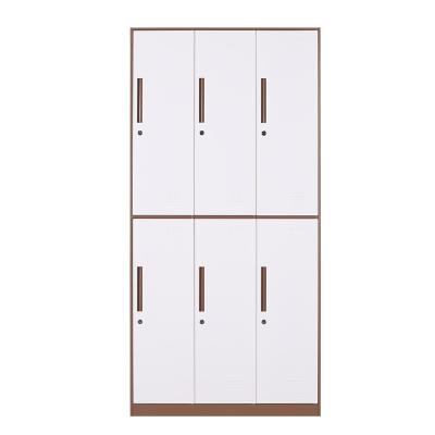 China SW-W057 6 Door Bedroom Adjustable Modern Wardrobe Cabinet Locker Cabinet Metal Steel Locker (Height) for sale