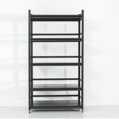 China 5 Tier Minimalist Adjustable Metal Shelf Storage Rack Steel Shelving Storage for sale