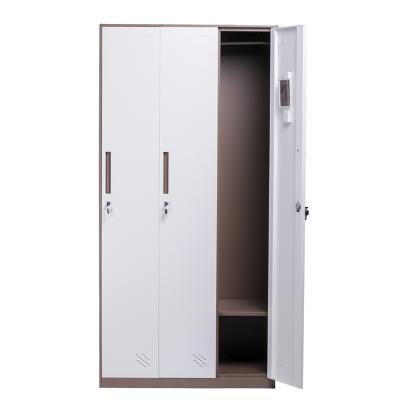 China Modern cheap school 3 door wardrobe steel cabinet SW-L3 for shoes and clothes for sale