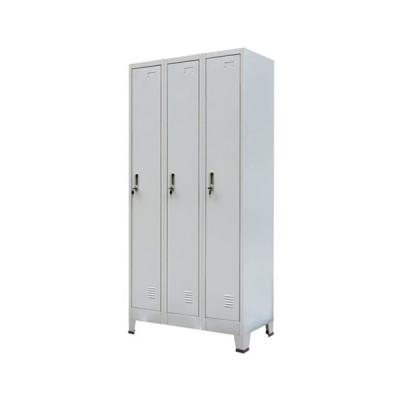 China Office / School / Home Locker Room 3 1Tier Wide Steel Metal Gym Locker With Bench for sale