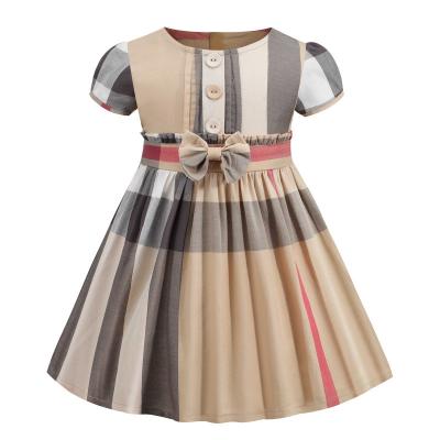 China New designer Plaid Kids Clothing 6 years to14 years breathable girl dresses famous brand fancy dress luxury dress for girls for sale