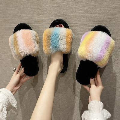 China Hot Sale Breathable Luxury Slippers Famous Brand Shoes Fur For Female Designer Fashion Sandals Chanclas de terlik for sale