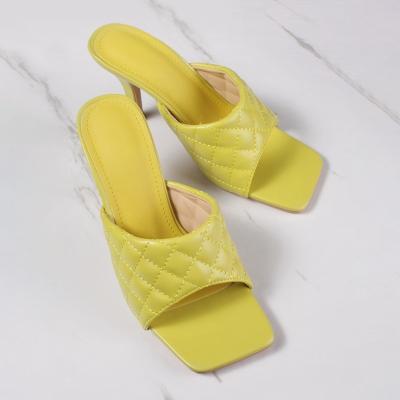 China Fashion Trend Women's Outdoor Slide Shoes High Heeled Slippers Candy Color Fashion Sandals For Spring And Summer for sale