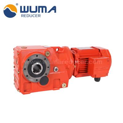 China Other 1400rpm K Series Electric Motor Gearbox Helical Cuts Iron Bevel Gearbox for sale