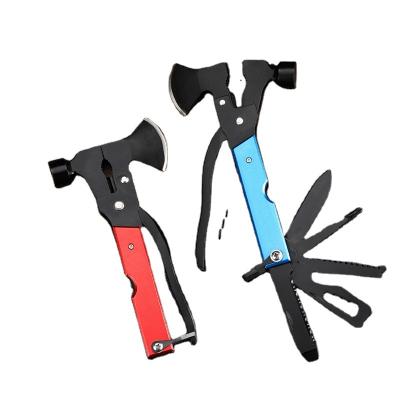 China Unrated Outdoor Portable Camping Ax Multifunctional Tool Ax Red And Blue Suitable For Field for sale