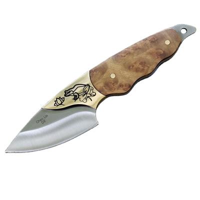 China Non-changeable cool knife for ball bearing D2 swivel folding knife Damascus steel outdoor camping pocket knife for sale