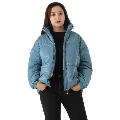 China Good quality plus size black shiny waterproof women jackets warm bubble padded winter jackets men and women stripper jacket for sale for sale