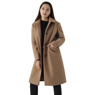 China Woolen coats autumn style breathable large size ladies new and winter brown velvet cashmere overcoat women's double-sided woolen coat long for sale