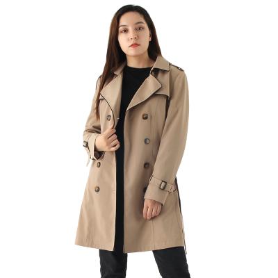 China Breathable Women's Fashion Adjustable Trench Coat Bandage Multi-button Anorak Winter Clothes Women for sale