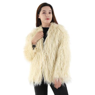 China Warm Anti-wrinkle Winter Apparel Sale Fashion Design Faux Fur Coat Plus Size Women Winter Coat Short Mongolian Lamb Fur Coat Jacket For wife for sale