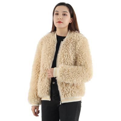 China Anti Wrinkle Anti Wrinkle Artificial Sheep Fur Coat Women Fashion Women's Clothing Coats Fashionable Wholesale Women's Faux Lamb Fur Collar Casual Style Jackets for sale