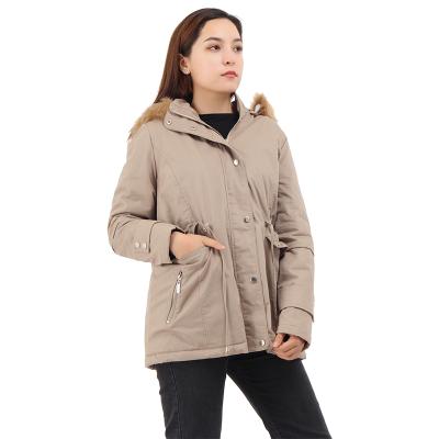 China New Designer Ladies Warm Classic Long Fur Collar Hooded Jacket Breathable Parkas Outwear Slim Woolrich Parka Women Winter Parka for sale