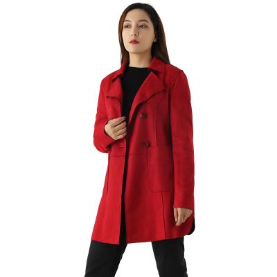 China New Women's Anti-Wrinkle Winter Wear Faux Suede Women's Long Gap Women's Leather Jackets Loose Thick Warm Popular Leisure for sale