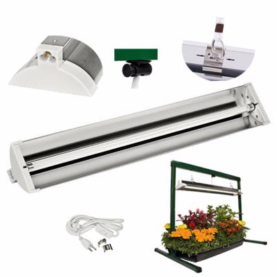 China Easy install professional 24w 6400k aquarium lamp reflector housing hanging bracket bulbs fixture t5 fluorescent grow lights for sale