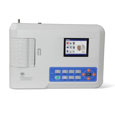 China ECG300G Digital Elektrokardiograph 3 Channel 12 Lead USB ECG Electrocardiogram Machine Testing System for sale