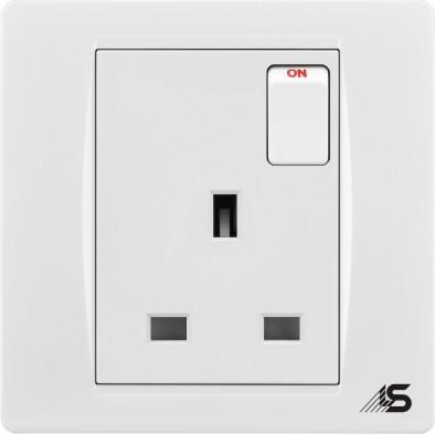 China Simple design 13A socket outlet size 86*86 1gang DP switch socket British standard high quality PC material socket for sale