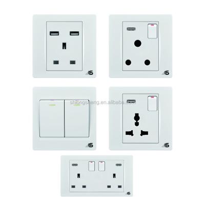 China Touch Screen Light Wall Switch 10A PC Material British Switch UK Electric Lamp Switch With SASO Certificate for sale