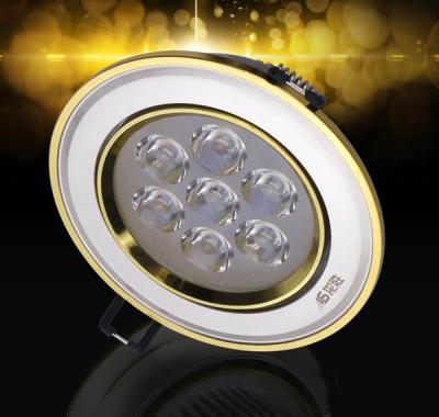 China Hot Selling Indoor Lighting Round 7W LED Ceiling Spotlight With 24K Gold for sale