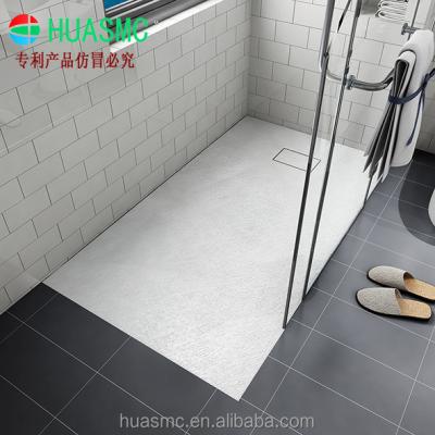 China Modern Fiberglass Rectangle Shower Tray Different Sizes With End Drain SMC Slate Shower Bases for sale