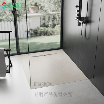 China New EUROPEAN popular SMC slate stone shower tray exclude waste 800*800mm stone effect walk in tray for sale