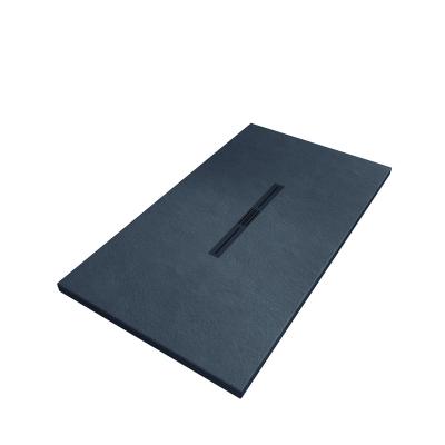 China EUROPEAN SMC New Slate Stone Shower Tray Exclude Waste 1600*700mm Stone Effect Walk In Tray for sale