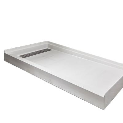 China Rectangle-Shape Modern Portable Shower Base Shower Tray Fiberglass Pan for Modern Hotel and Apartment SMC for sale