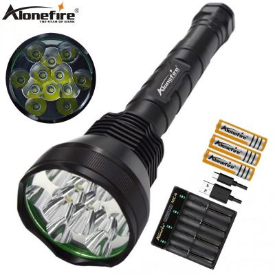 China Camping AloneFire HF12 XM-L T6 LED 13800 Lumen Super Bright Flashlight High Power Torch Outdoor Hunting Bottom Light 18650 Battery for sale