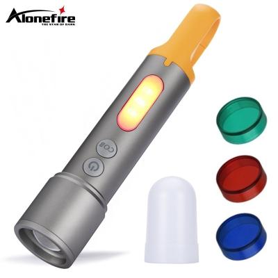 China Camping Alonefire Z8 Zoomable Flashlight White Green Blue Red TYPE-C Handheld Torch Fast Charging Light Multifunctional Camping Spotlight for sale