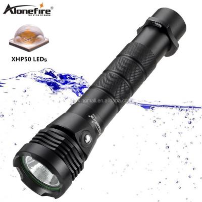 China Emergency Alonefire DV54 XHP50 led high power underwater outdoor waterproof flashlight 100m dive searchlight fill diving light fishing torch for sale