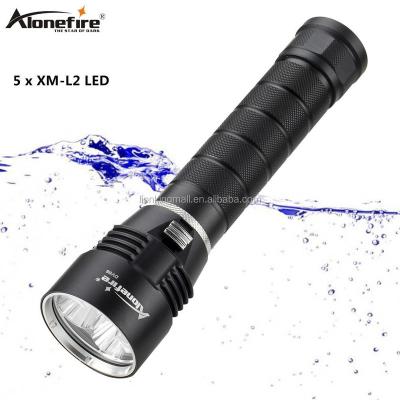 China Emergency Alonefire DV56 5 Led XM-L2 High Power Flashlight 200m Dive Torch High Power Night Lighting Professional Diving Underwater Light for sale