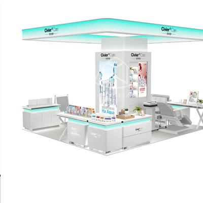 China Cosmetic Display Kiosk Design Customized Cosmetic Display Kiosk Showcase Production for sale