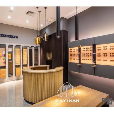 China Optical Wall Showcase Furniture Fashionable Optical Shop Shop Calls Eyewear Display Design for sale