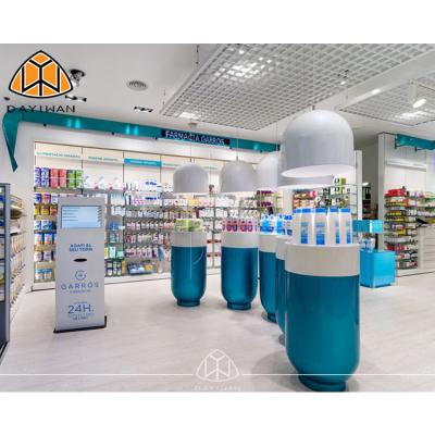 China Customized Modern Design Medicine Display Shelf Interior Design Pharmacy Store Interior Design Pharmacy Retail Store Decoration for sale