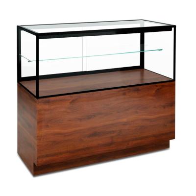 China MDF design shop display cabinet glass display cabinet professional wooden design glass cabinet for cigarettes vape shop design for sale