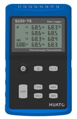 China Huato S220-T8 8 Channel Temperature Data Logger , Multi Channel Thermocouple Reader for sale