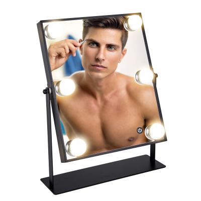 China Touch Lighted Smart Bulbs Dressing Table Hollywood Style Mirror Rheostat LED Cosmetic Foldable Cheap Led Mirror GMH1505 for sale