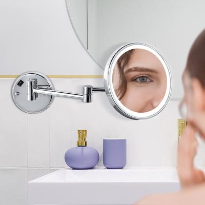 China Greenfrom Lighted Hot Sale Hotel Bathroom Round Makeup Up Vanity Wall Mounted Mirror With Led Light Gmr830 for sale