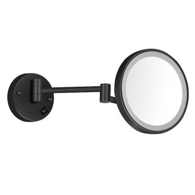 China Greenfrom Hot Sale Hotel Matte Nickel Bathroom Round Vanity Lighted Wall Makeup Mirror For Wall Led Lights Gmr830 for sale