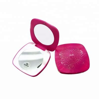 China Pocket Mirror Cosmetic Mirror With Light Makeup Compact Led Cosmetic Mirror for sale