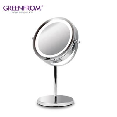 China Double Sides Promotion LED Makeup Lighted Vanity Mirror With Light Three Color for sale