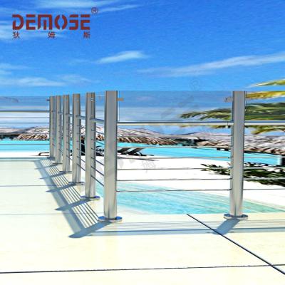 China Outdoor / indoor fabricate glass balustrade and stainless steel balustrades for sale