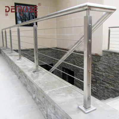 China Latest Modern Balcony Glass Balustrade Concrete Stair Composite Fencing Wire Railings for sale